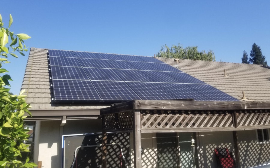 Panasonic HIT N 245W solar panel installed on a house roof