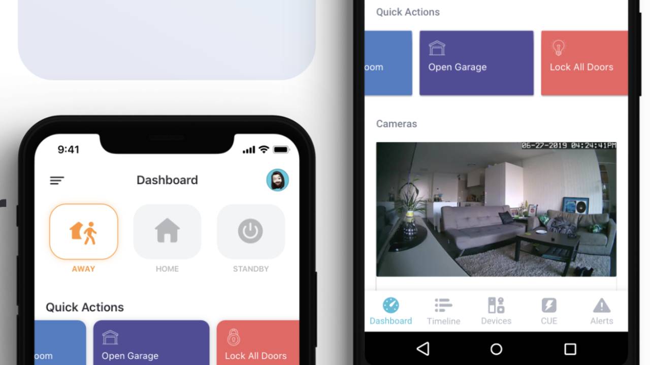 Abode home security system app view